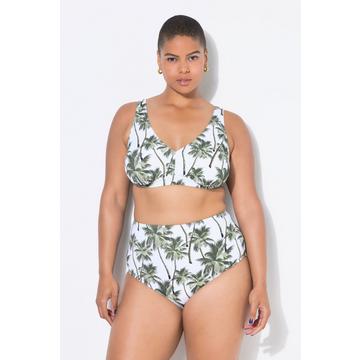 Haut de bikini avec bonnets souples, imprimé palmiers