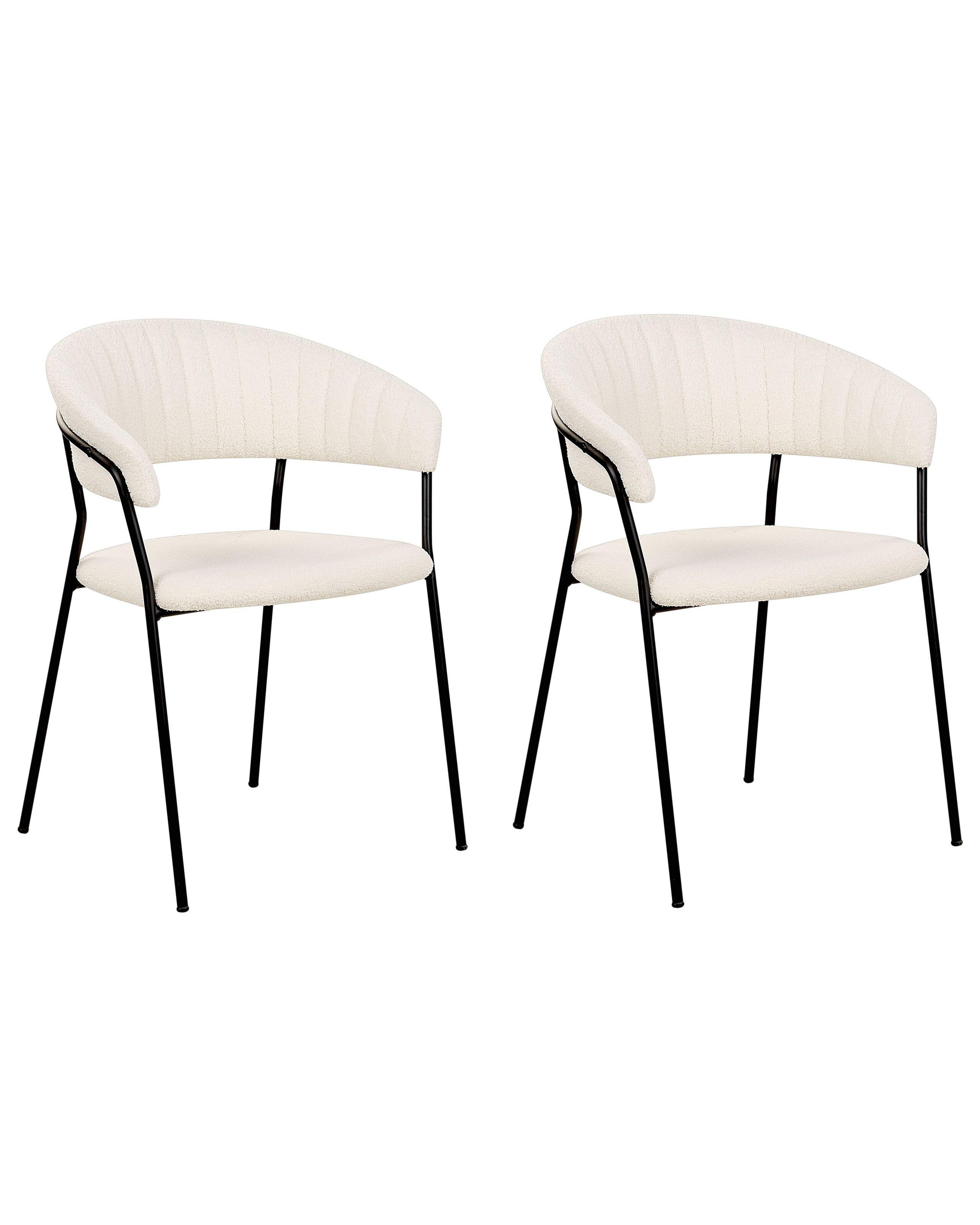 Beliani Lot de 2 chaises de salle à manger en Bouclé Moderne MARIPOSA  