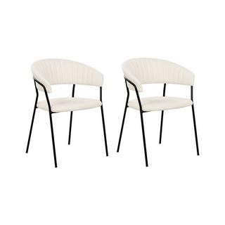 Beliani Esszimmerstuhl 2er Set aus Bouclé Modern MARIPOSA  