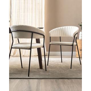 Beliani Esszimmerstuhl 2er Set aus Bouclé Modern MARIPOSA  