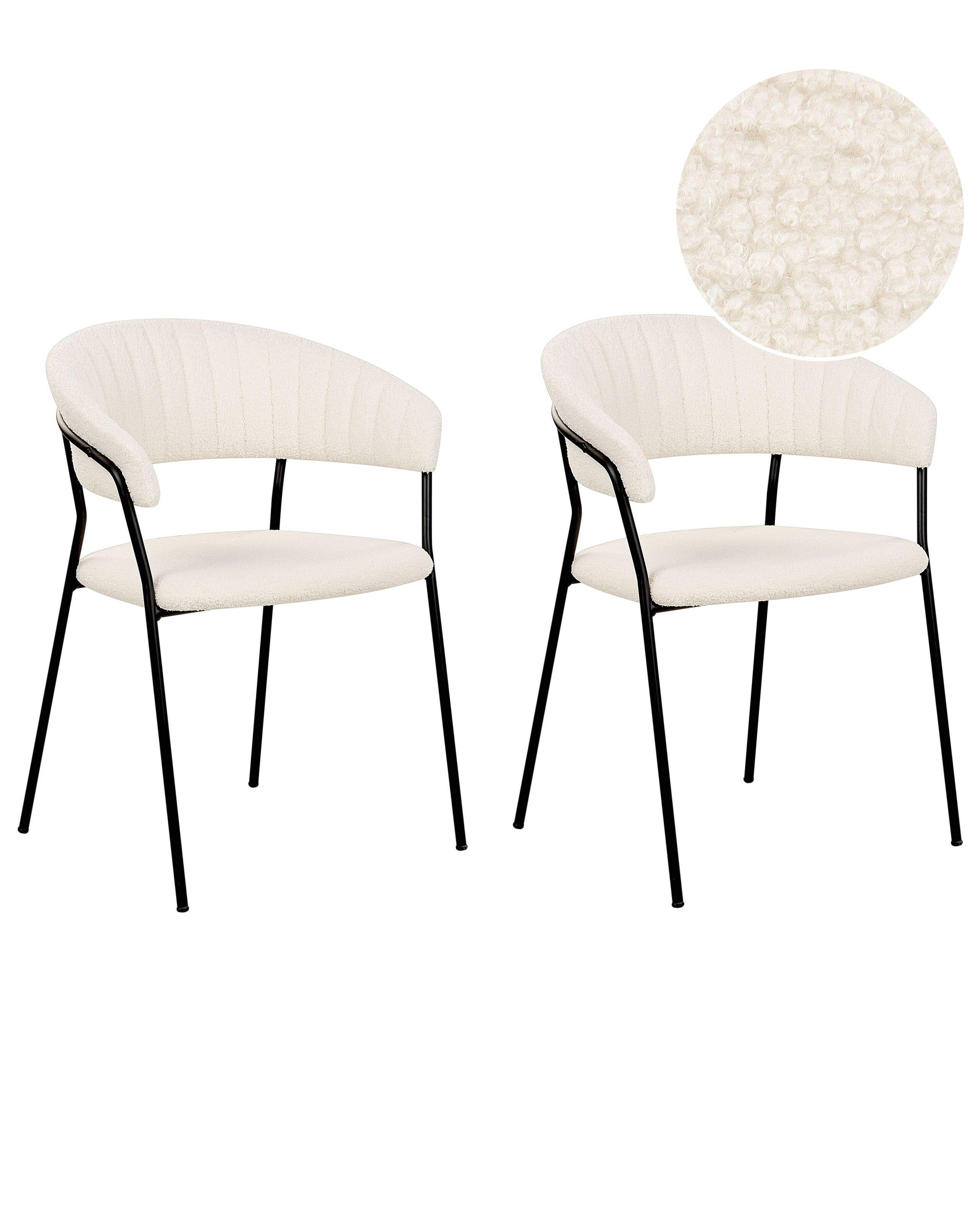 Beliani Lot de 2 chaises en Bouclé Moderne MARIPOSA  