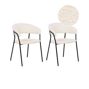 Lot de 2 chaises en Bouclé Moderne MARIPOSA