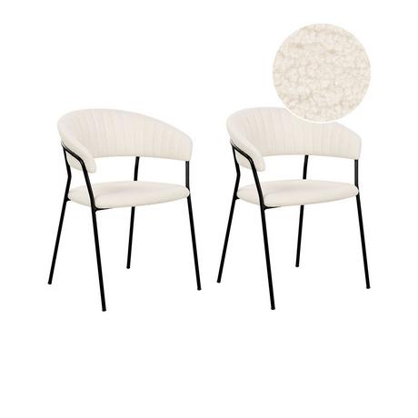 Beliani Lot de 2 chaises en Bouclé Moderne MARIPOSA  