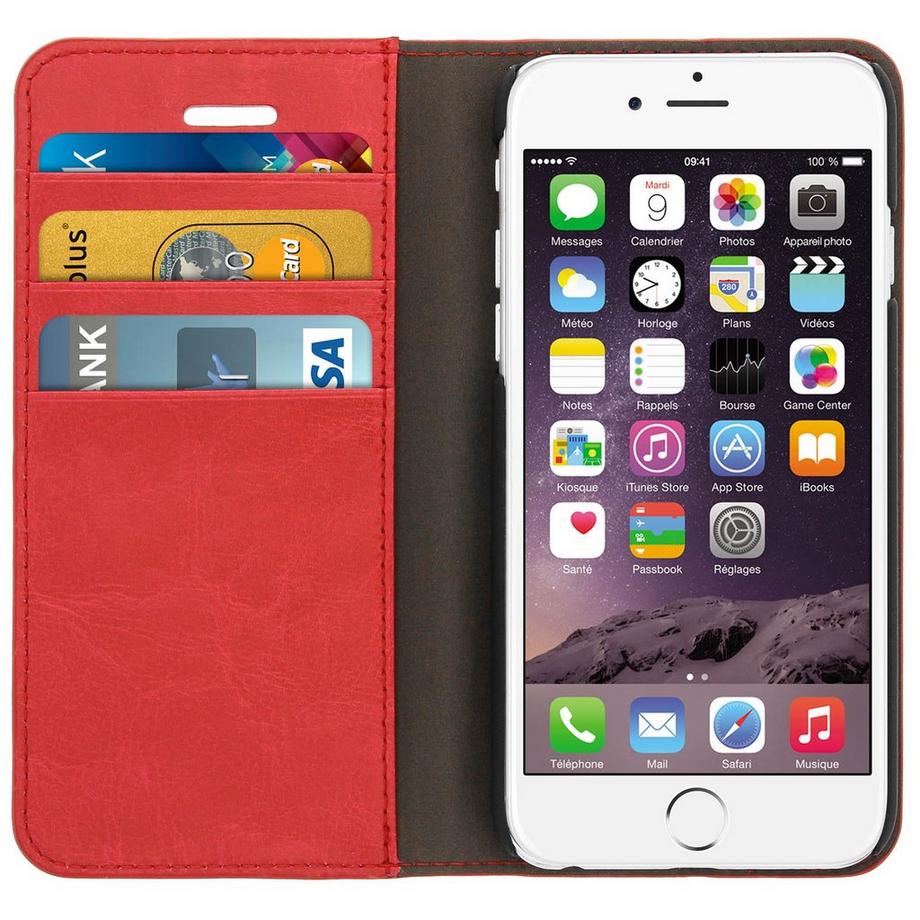Avizar  Etui simili cui Rouge iPhone 6 et 6s 