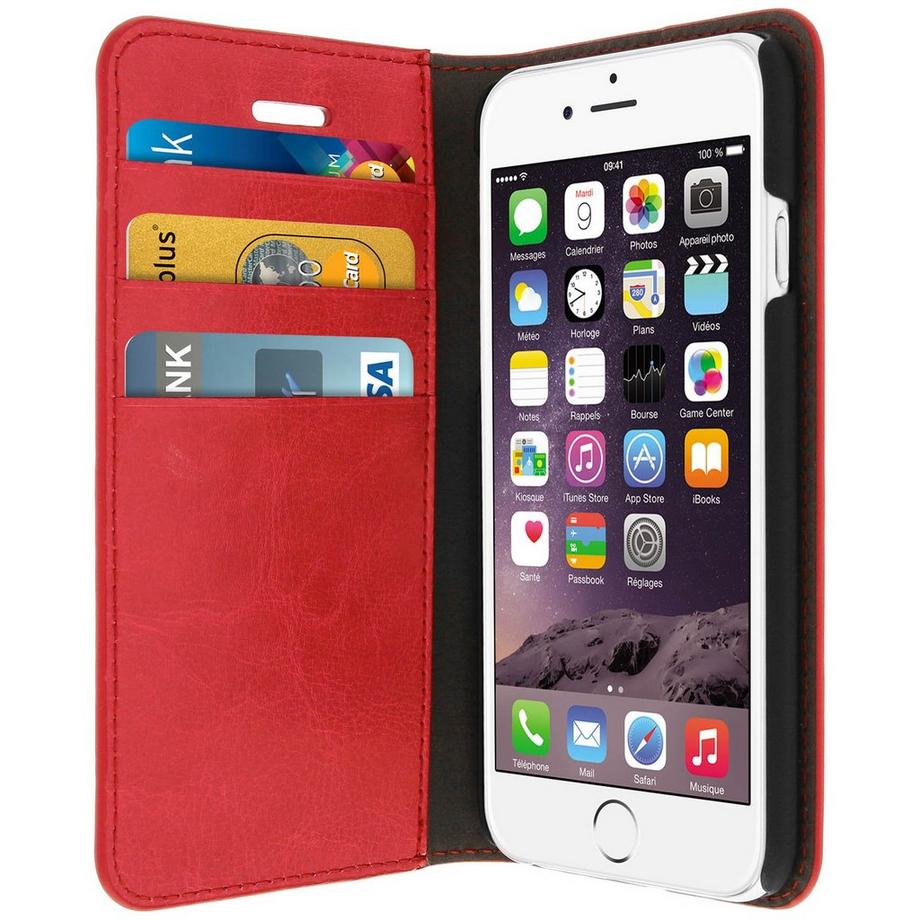 Avizar  Etui simili cui Rouge iPhone 6 et 6s 