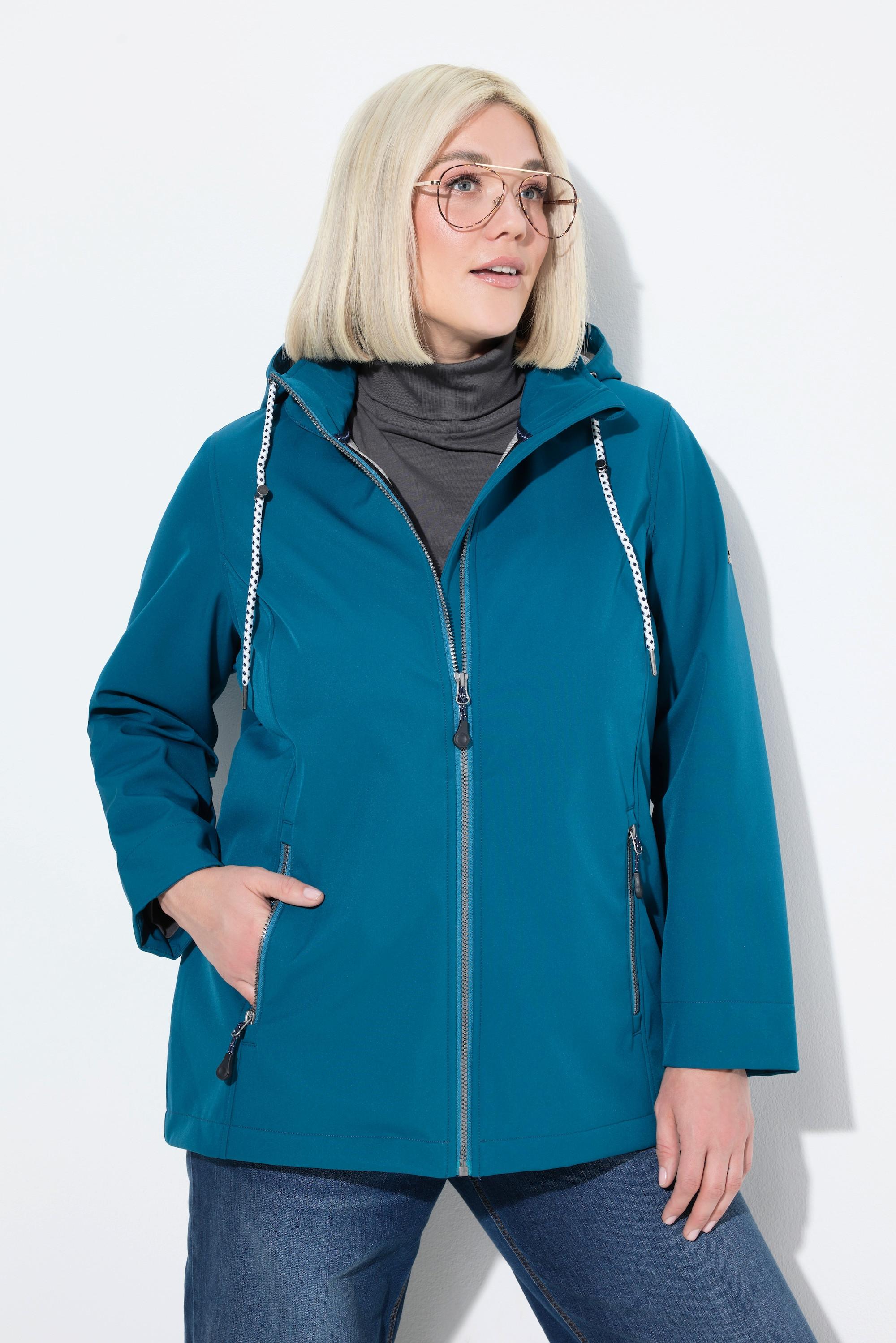 Ulla Popken HYPRAR Giacca Softshell Idrorepellente con Tasche Zip  