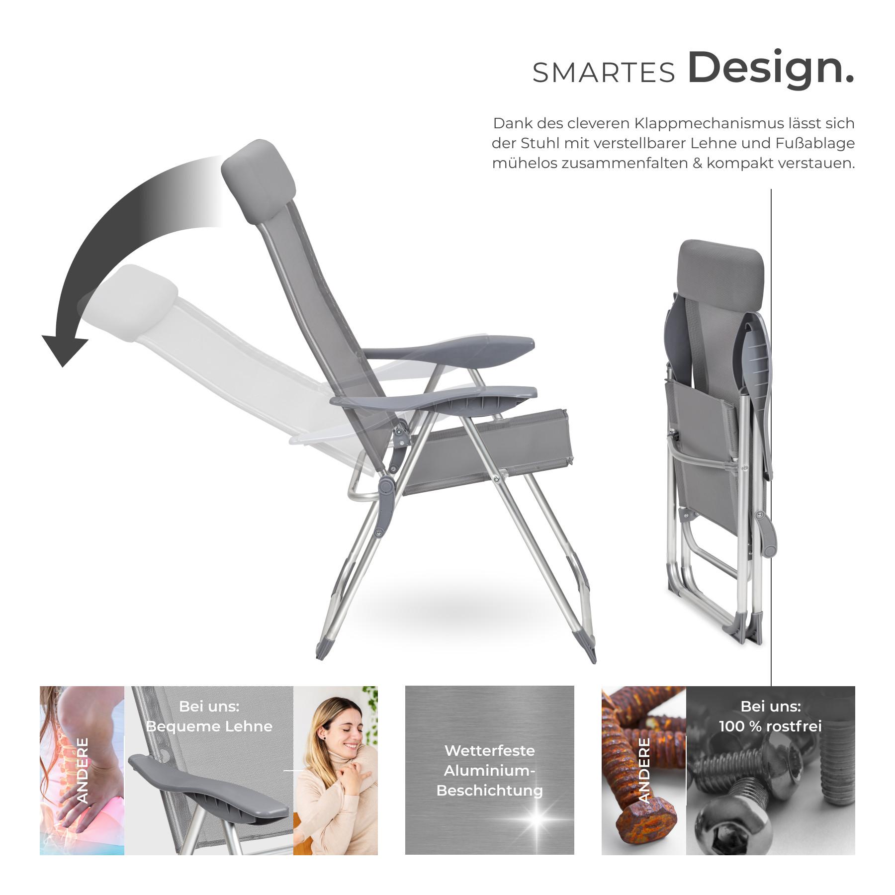 Tectake Set di 4 sedie da giardino Maurine Pieghevoli  