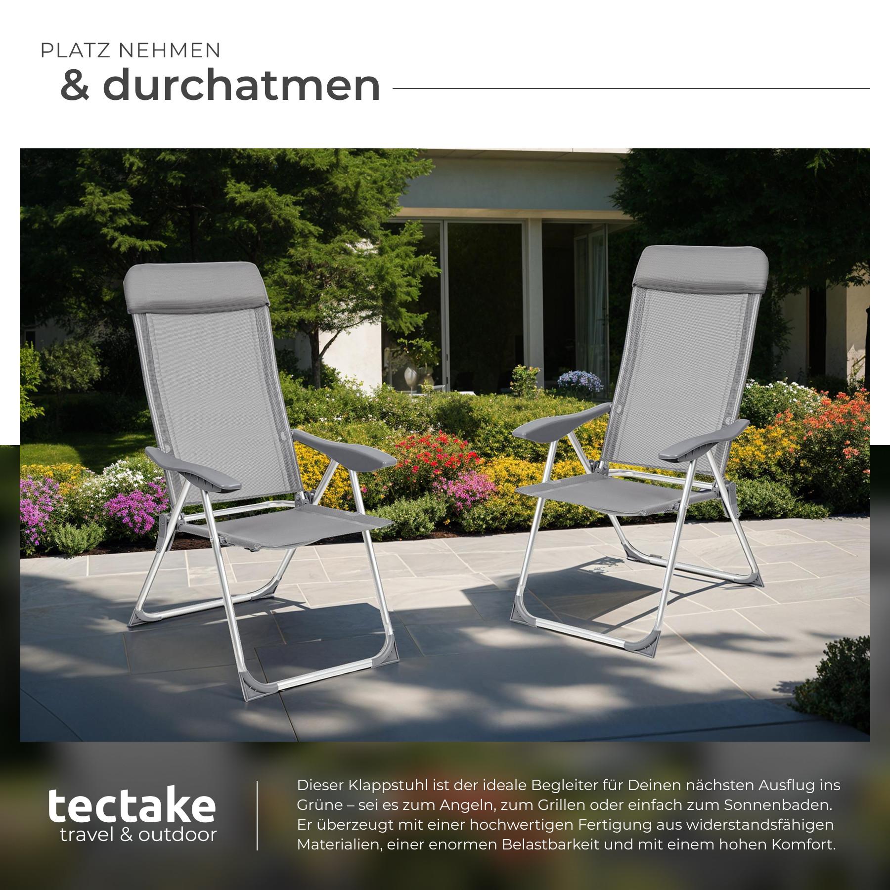 Tectake Set di 4 sedie da giardino Maurine Pieghevoli  