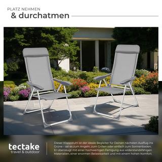 Tectake Set di 4 sedie da giardino Maurine Pieghevoli  