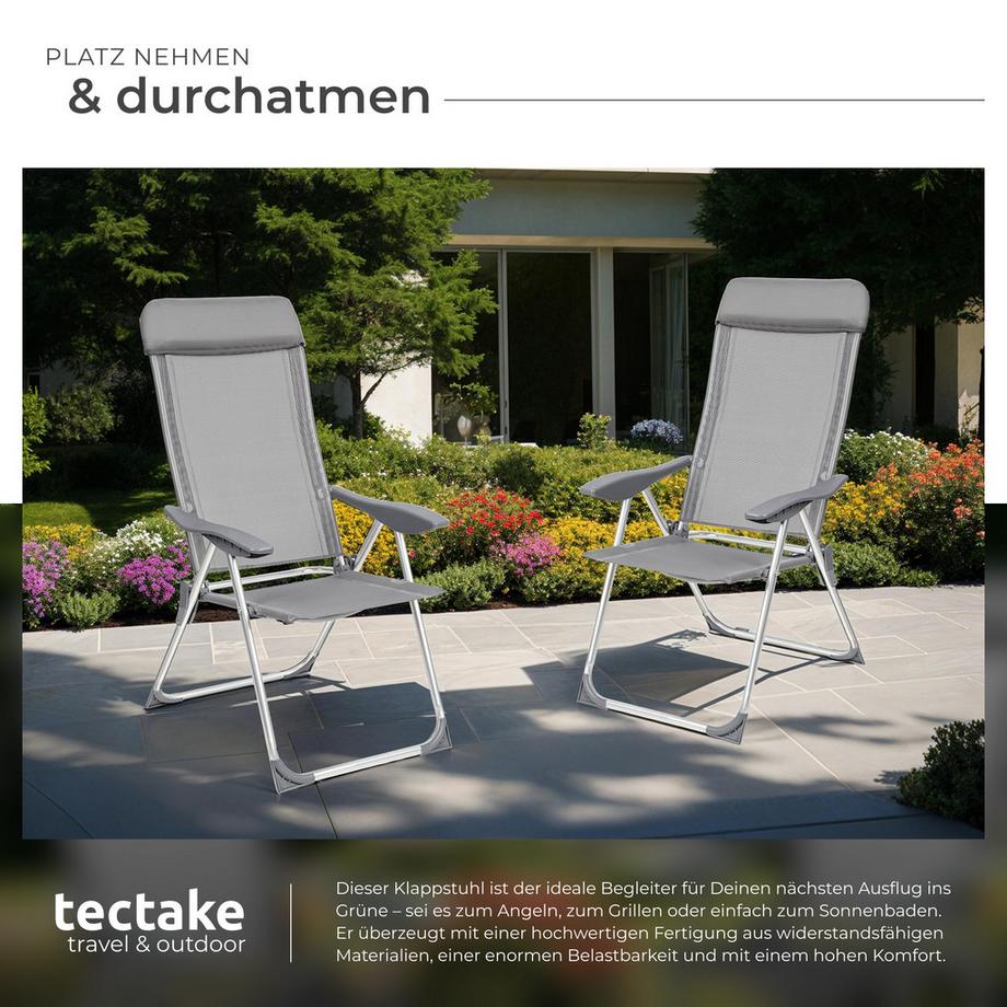 Tectake Set di 4 sedie da giardino Maurine Pieghevoli  