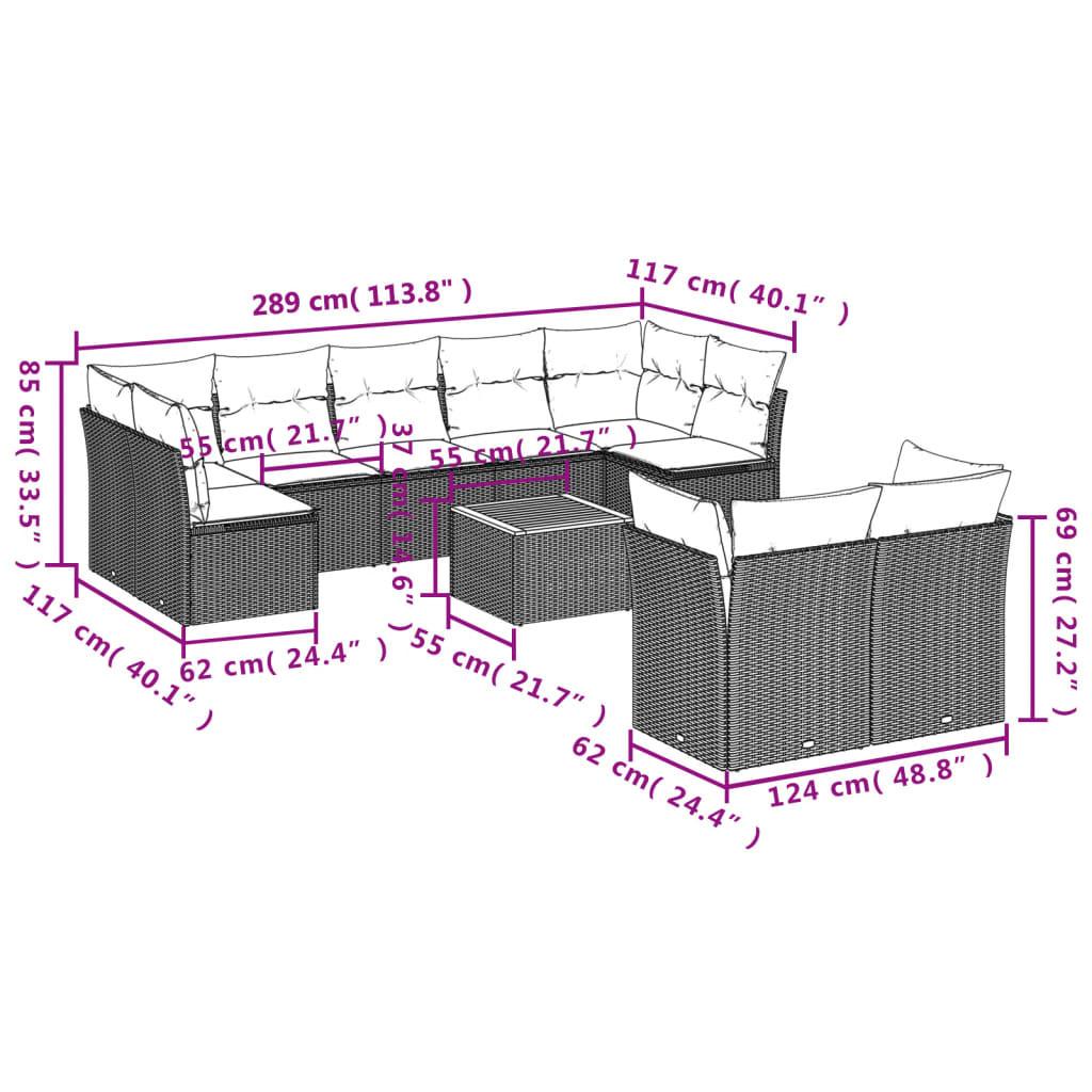 VidaXL Garten sofagarnitur poly-rattan  