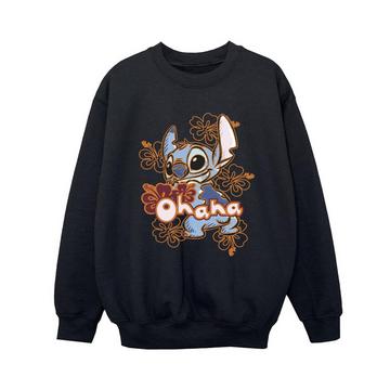 Lilo And Stitch Ohana Orange Hibiscus Sweatshirt