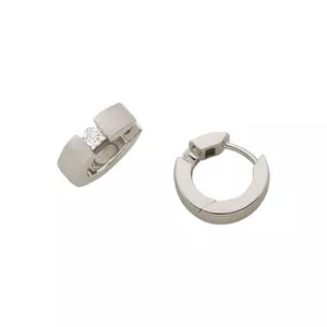 Creolen Weissgold 750 Diamant 0.14ct. 13mm