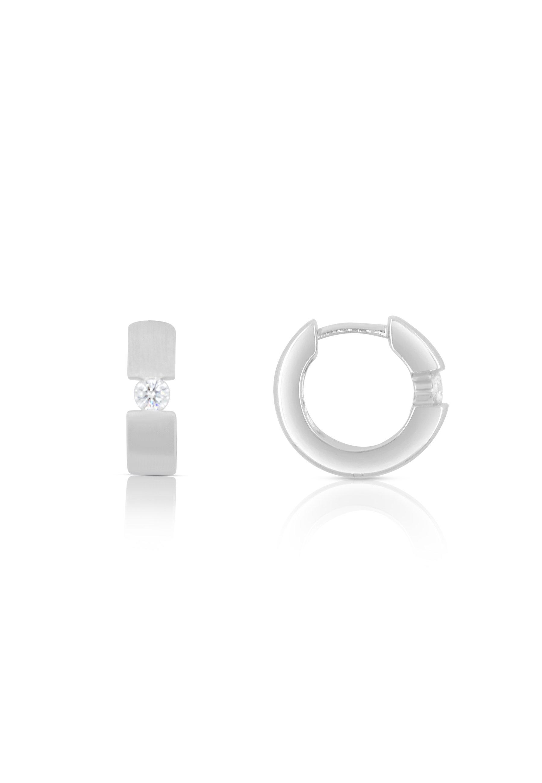 MUAU Schmuck  Créole en or blanc 750 diamant 0,14ct. 13mm 