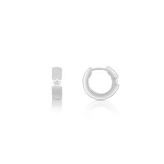 MUAU Schmuck  Créole en or blanc 750 diamant 0,14ct. 13mm 