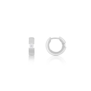 Creolen Weissgold 750 Diamant 0.14ct. 13mm