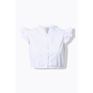 Ulla Popken Camicetta Dirndl Maniche con Ruche Collo Alto  