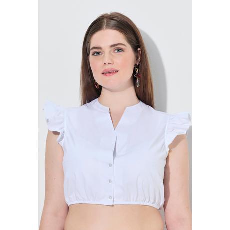 Ulla Popken Camicetta Dirndl Maniche con Ruche Collo Alto  