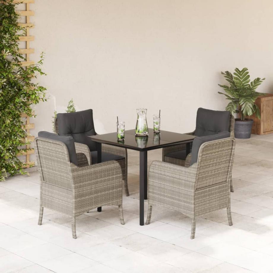VidaXL Ensemble de salle à manger de jardin rotin synthétique  