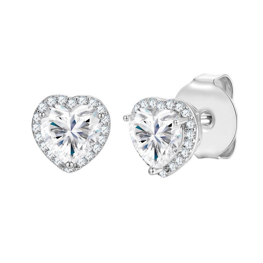 Boucles d'oreilles Cœur Laiton Zircon