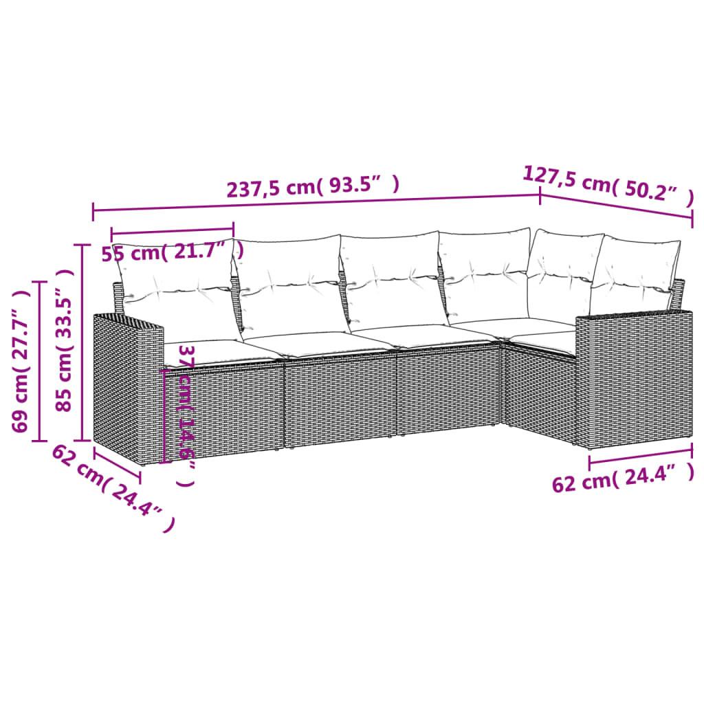 VidaXL Ensemble de canapés de jardin rotin synthétique  