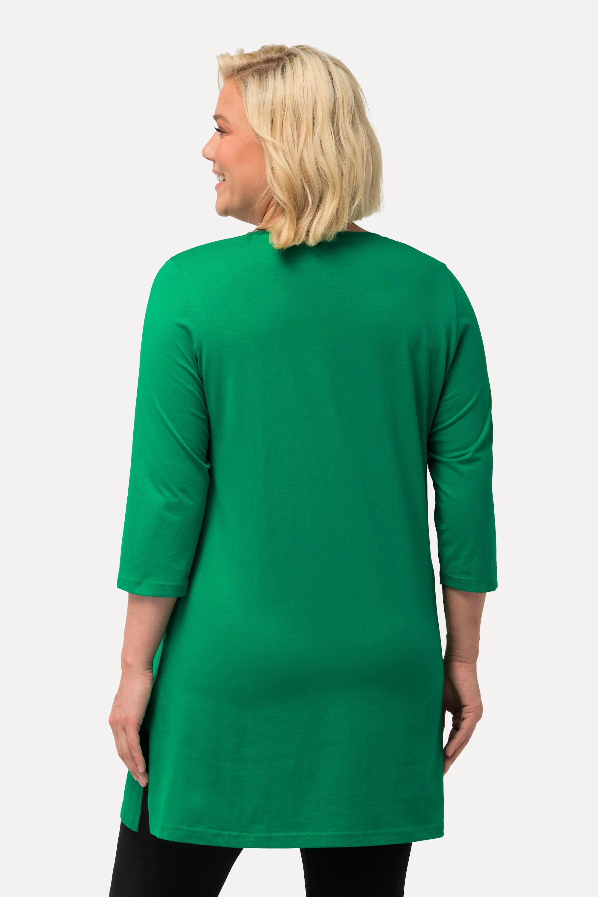 Ulla Popken  Longshirt, A-Linie, V-Ausschnitt, 3/4-Arm 