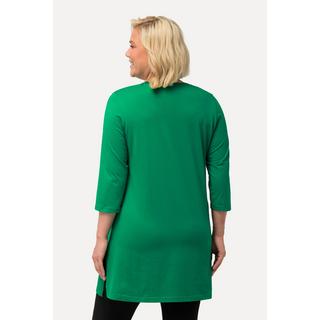 Ulla Popken  Maglia lunga con scollo a V, maniche a 3/4 e taglio svasato 