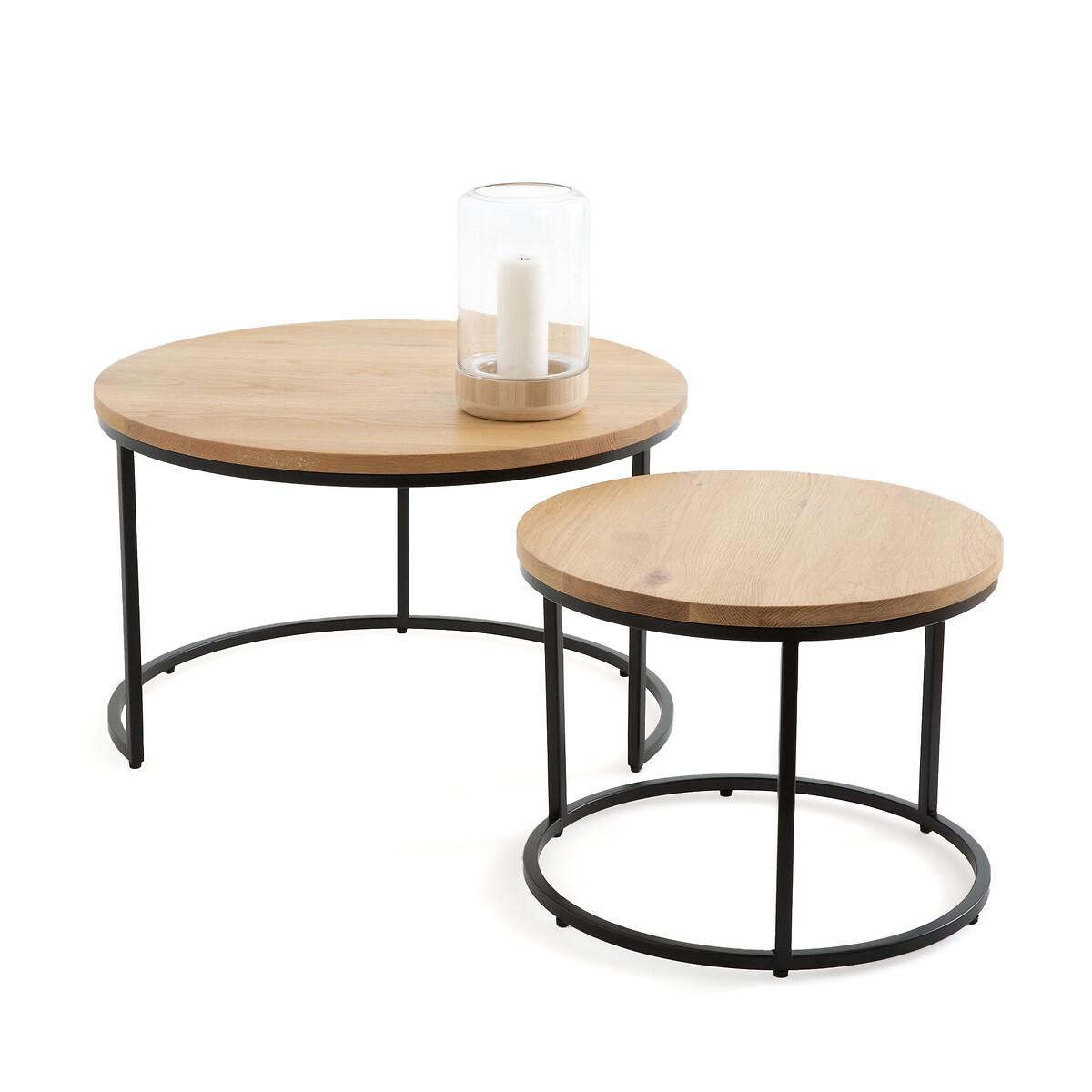 La Redoute Intérieurs Lot de 2 tables basses gigognes en chêne  