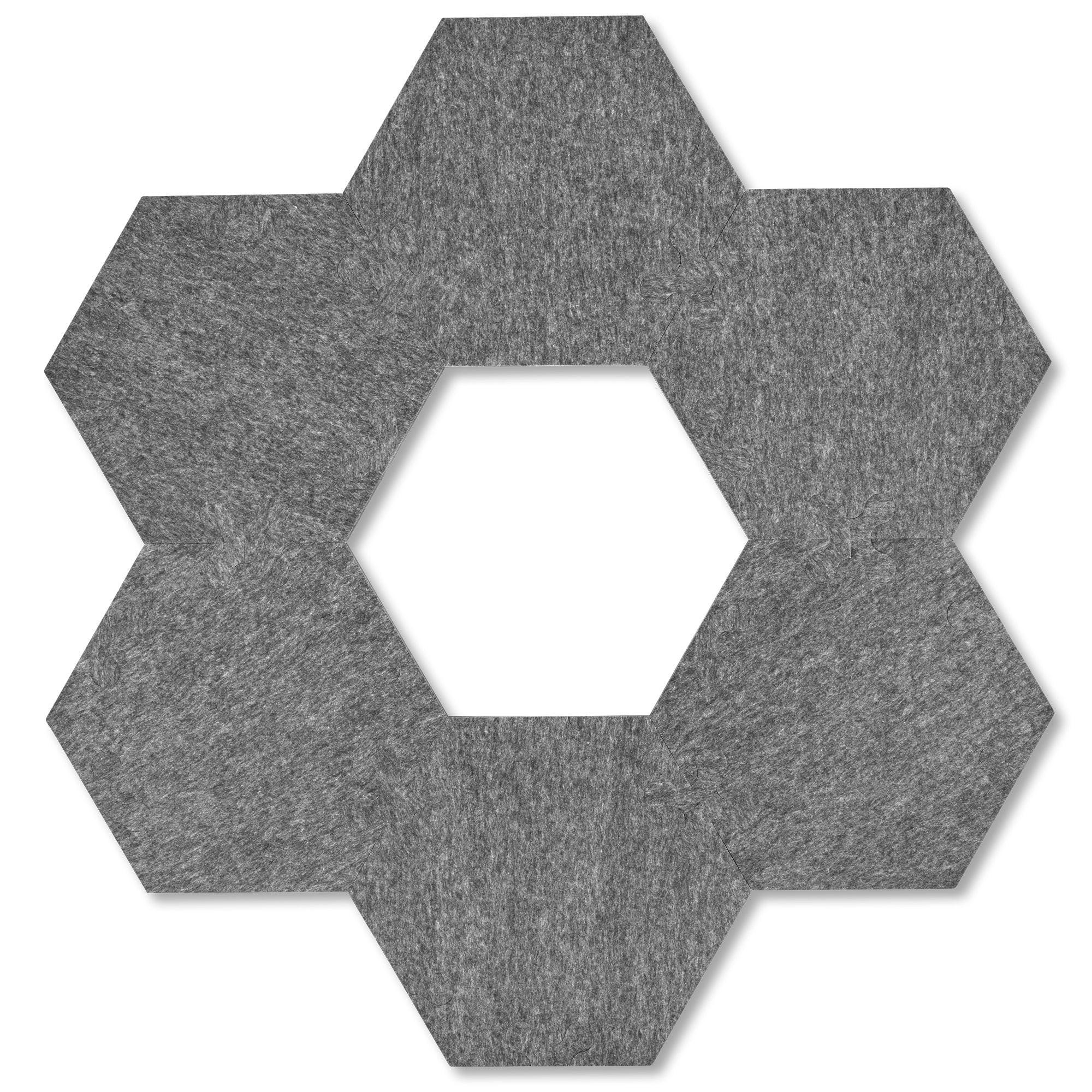 plotony  plotony Panneaux acoustiques Hexagon, 6 pièces, Gris 