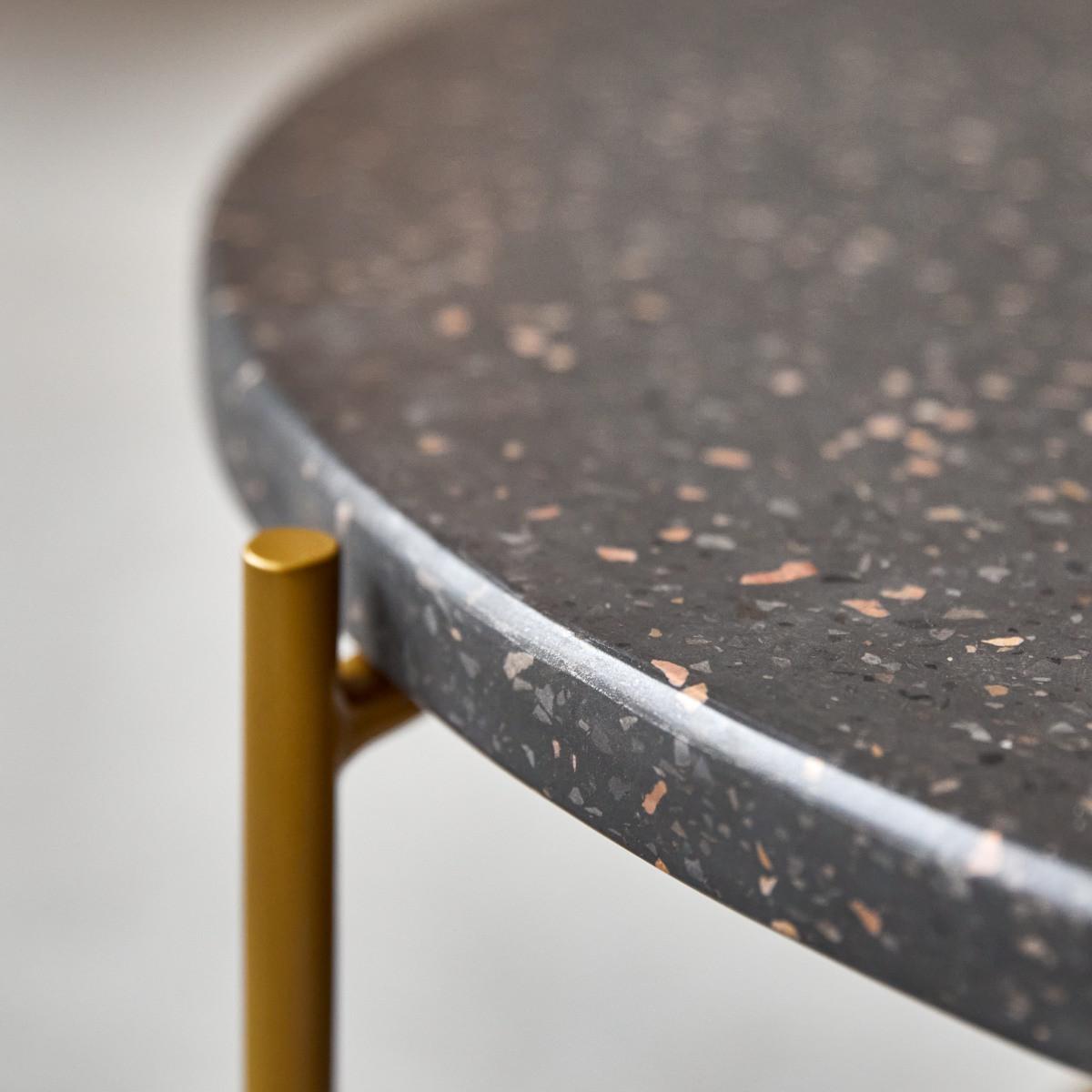 Tikamoon Table basse en terrazzo et métal grey Anatole  