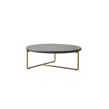 Tavolino in battuto di terrazzo e metallo grey Anatole