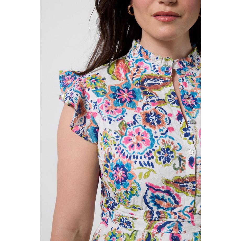 Joe Browns Robe Maxi Broderie avec Col à Volants  