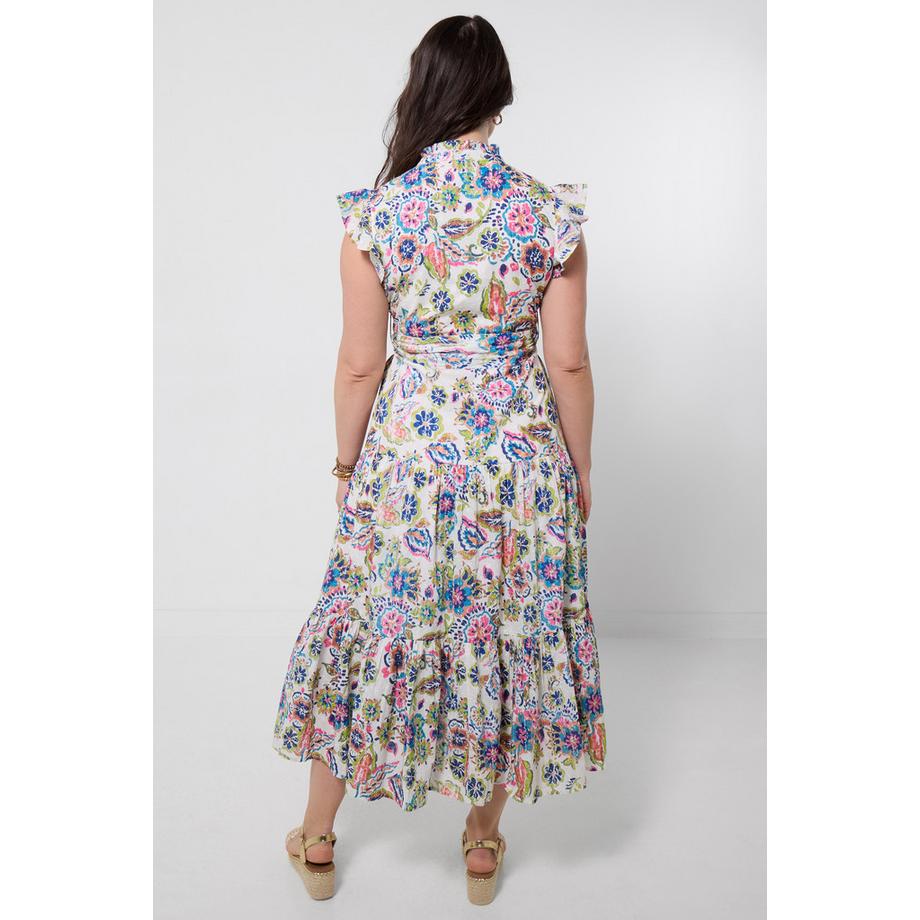 Joe Browns Robe Maxi Broderie avec Col à Volants  