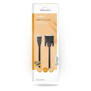 Nedis  HDMI™ Kabel | HDMI™ Stecker | DVI-D 24+1-Pin Male | 1080p | Vernickelt | 2,00 m | Gerade | PVC | Schwarz | Verpackt 