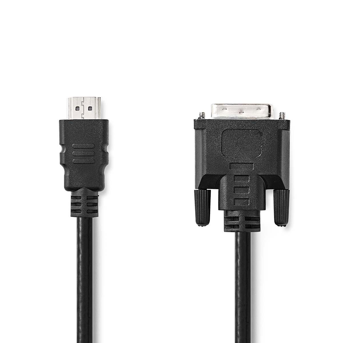Nedis  HDMI™ Cable | HDMI™ Connector | DVI-D 24+1-Pin Male | 1080p | Nickel Plated | 2.00 m | Straight | PVC | Black | Boxed 