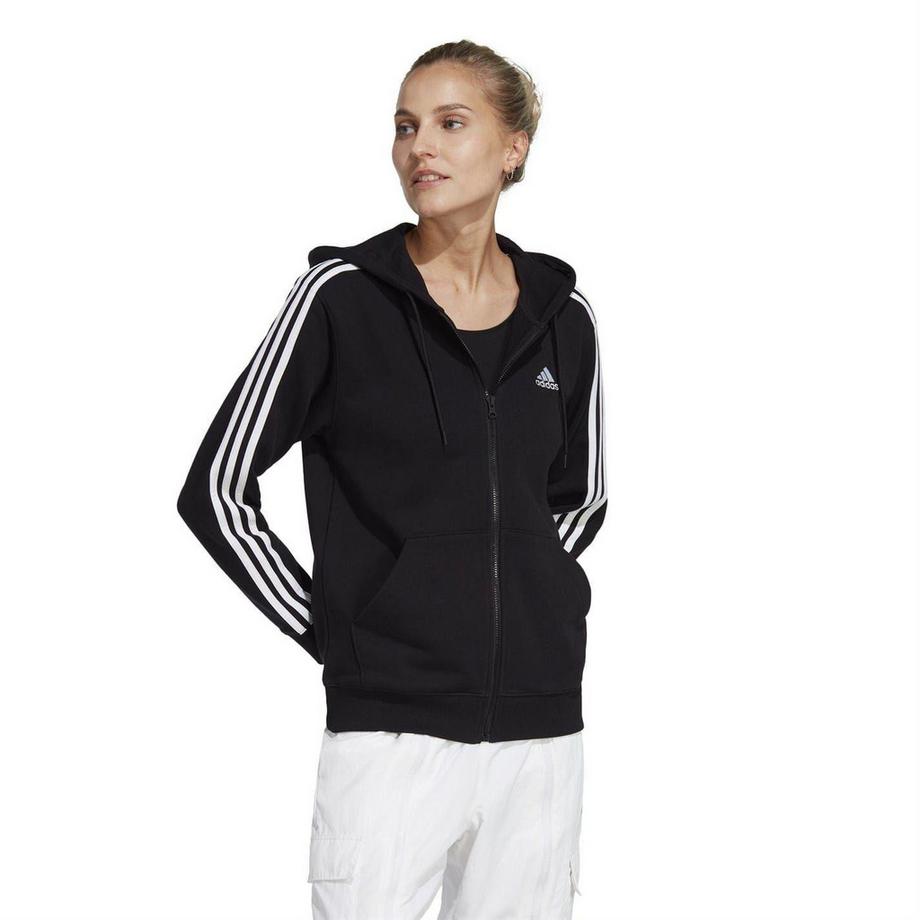 adidas  Felpa Con Cappuccio E Zip Intera 3 Strisce Pile 