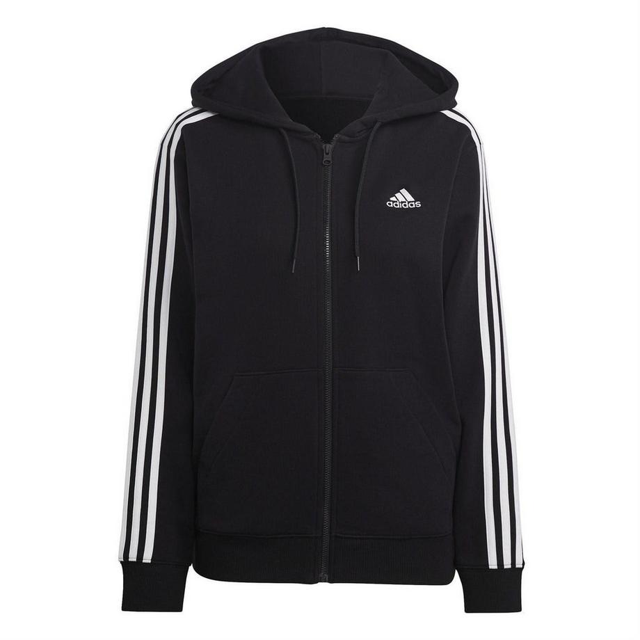 Felpa Con Cappuccio E Zip Intera 3 Strisce Pile