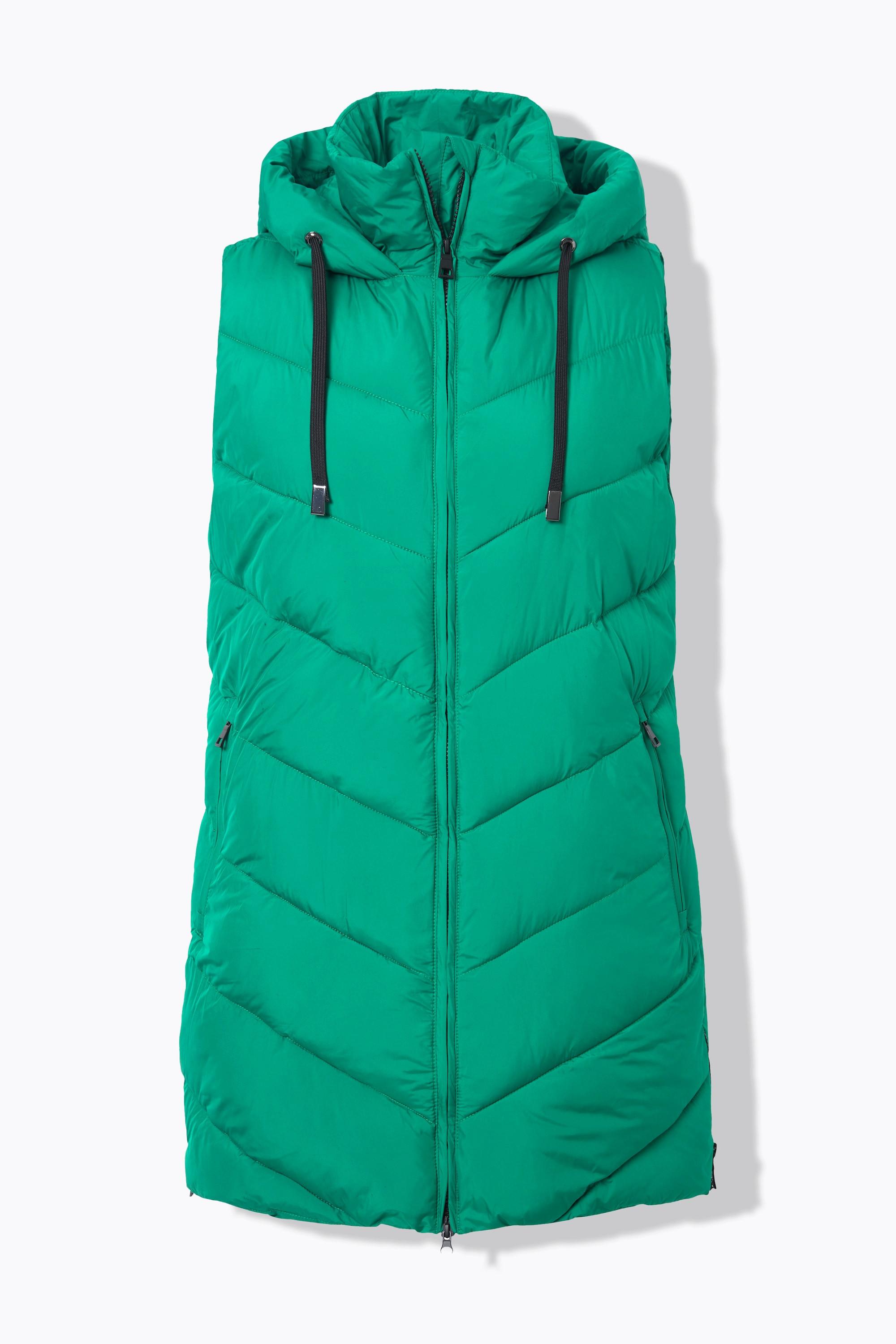 Ulla Popken Long Steppweste Wasserabweisend mit 2-Wege-Zipper  