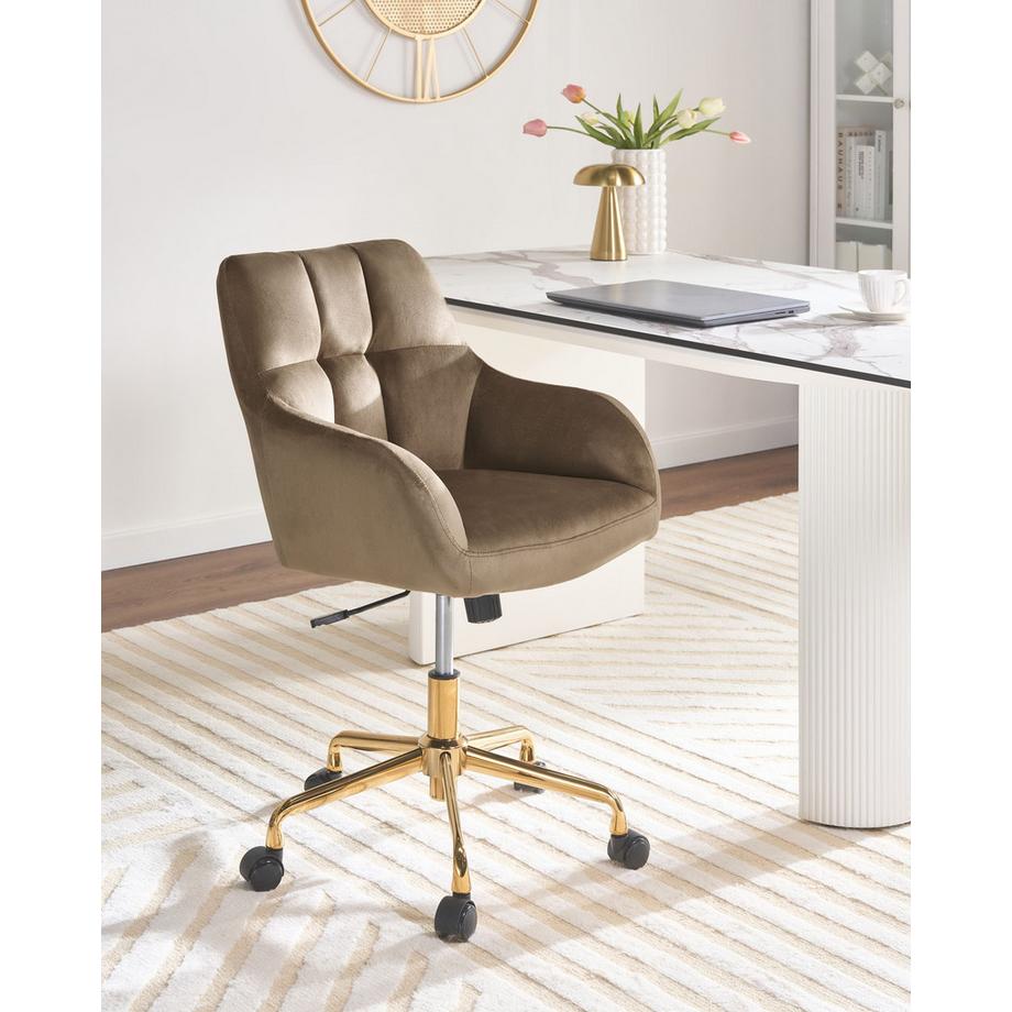 Beliani Chaise de bureau en Velours  PALMDALE  
