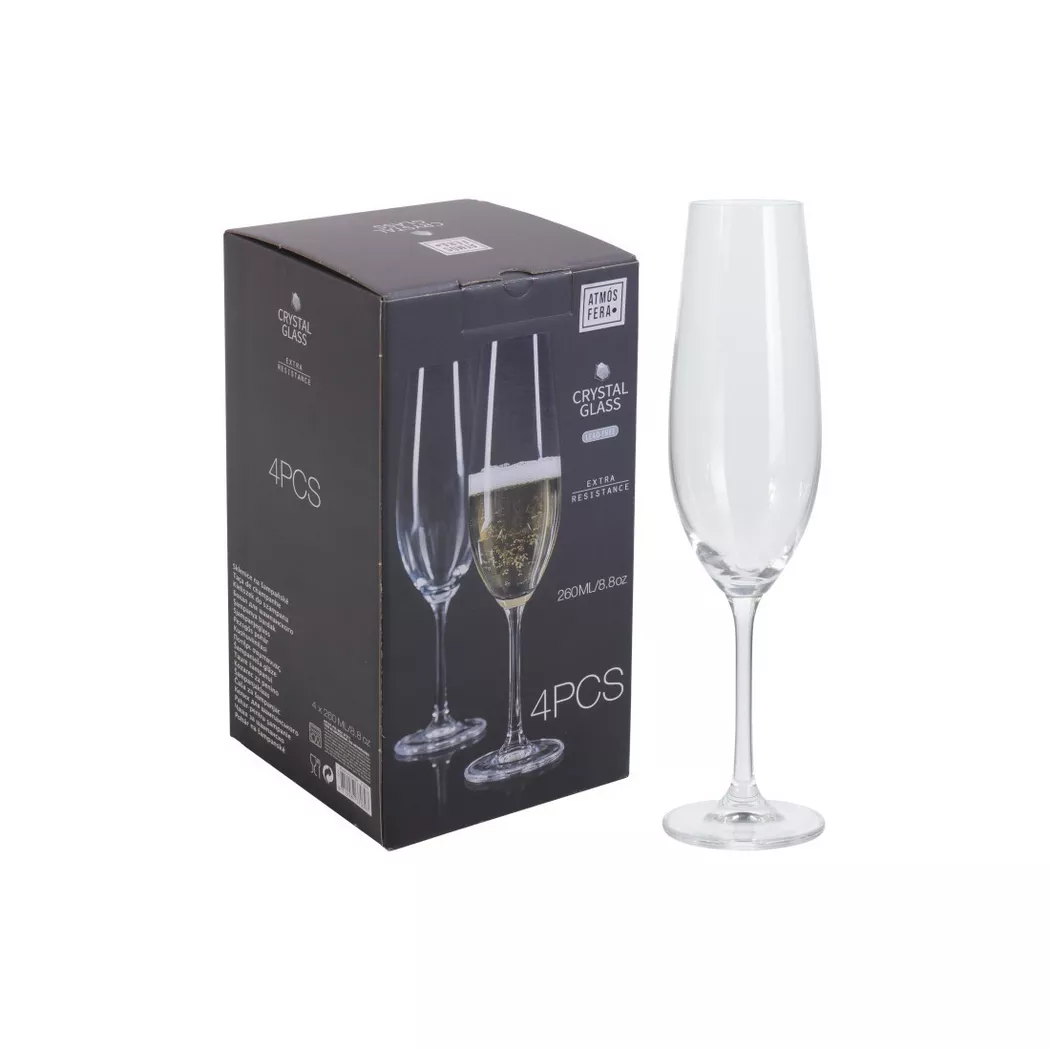 FS-STAR - Champagnerglas 260 ml 4 Stück, One Size