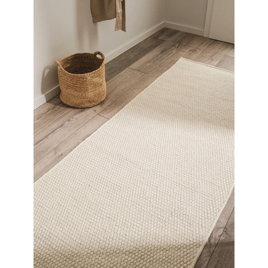 Benuta Tappeto passatoia in lana Rocco Bianco  