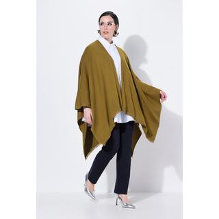 Ulla Popken Oversized Offener Strickponcho Ziersteine  