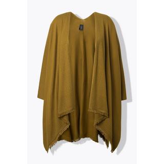 Ulla Popken Oversized Offener Strickponcho Ziersteine  