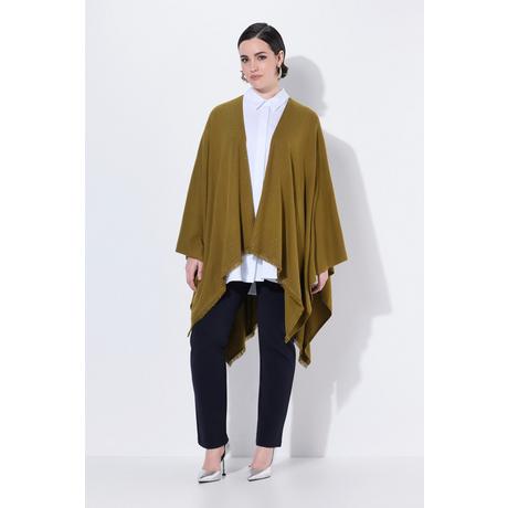 Ulla Popken Oversized Offener Strickponcho Ziersteine  