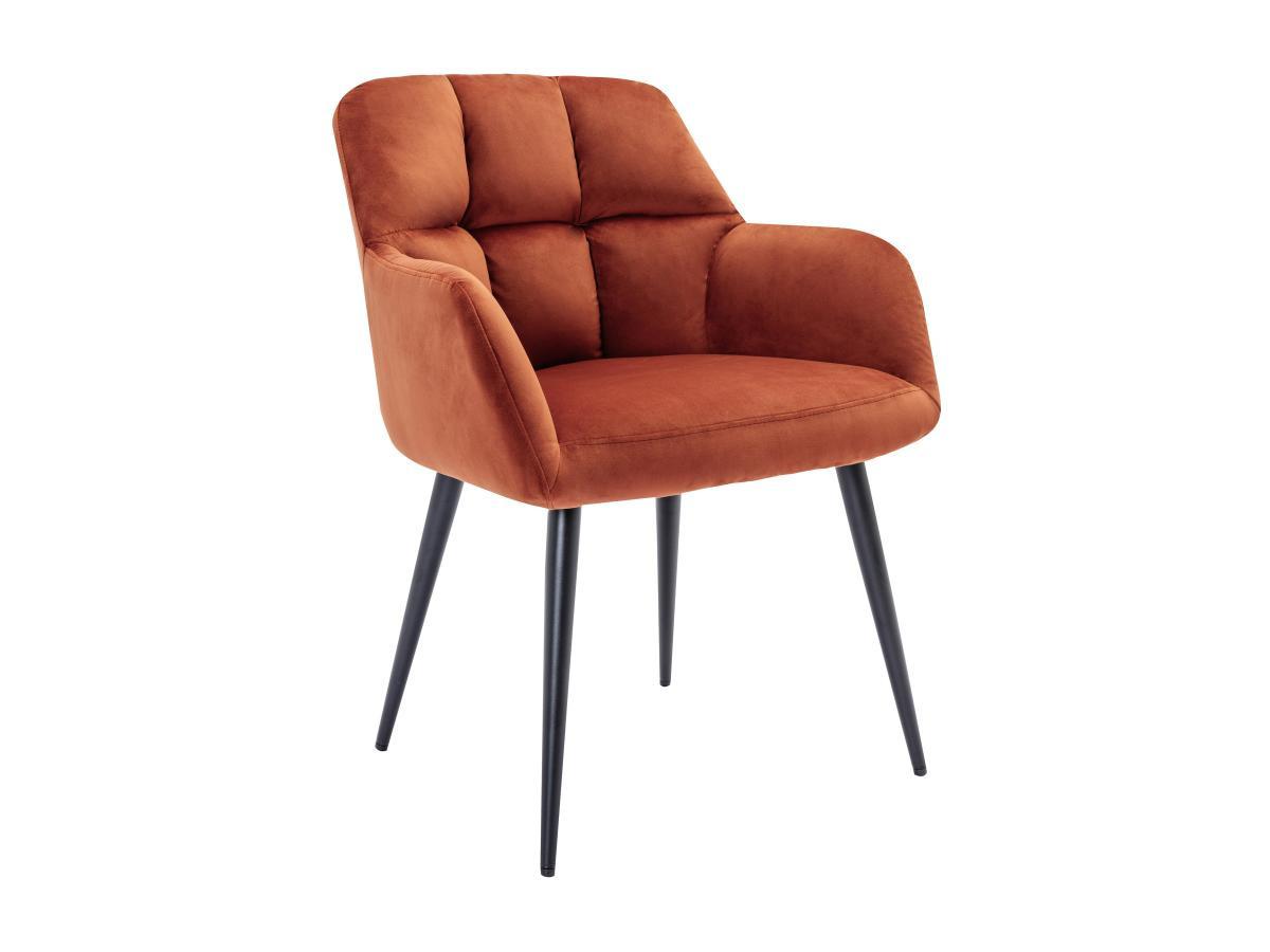 PASCAL MORABITO Stuhl mit Armlehnen 2er-Set - Samt & Metall - Terracotta - PEGA von Pascal MORABITO  