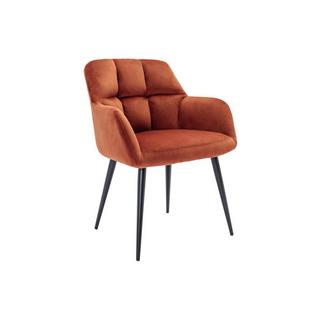 PASCAL MORABITO Stuhl mit Armlehnen 2er-Set - Samt & Metall - Terracotta - PEGA von Pascal MORABITO  