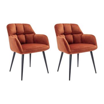 Sedia con braccioli Velluto e Metallo Terracotta - Lotto di 2 - PEGA di Pascal MORABITO