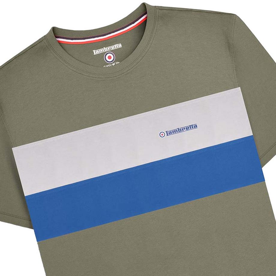 Lambretta Kurzärmeliges T-Shirt mit Kontrasteinsatz und Logo  