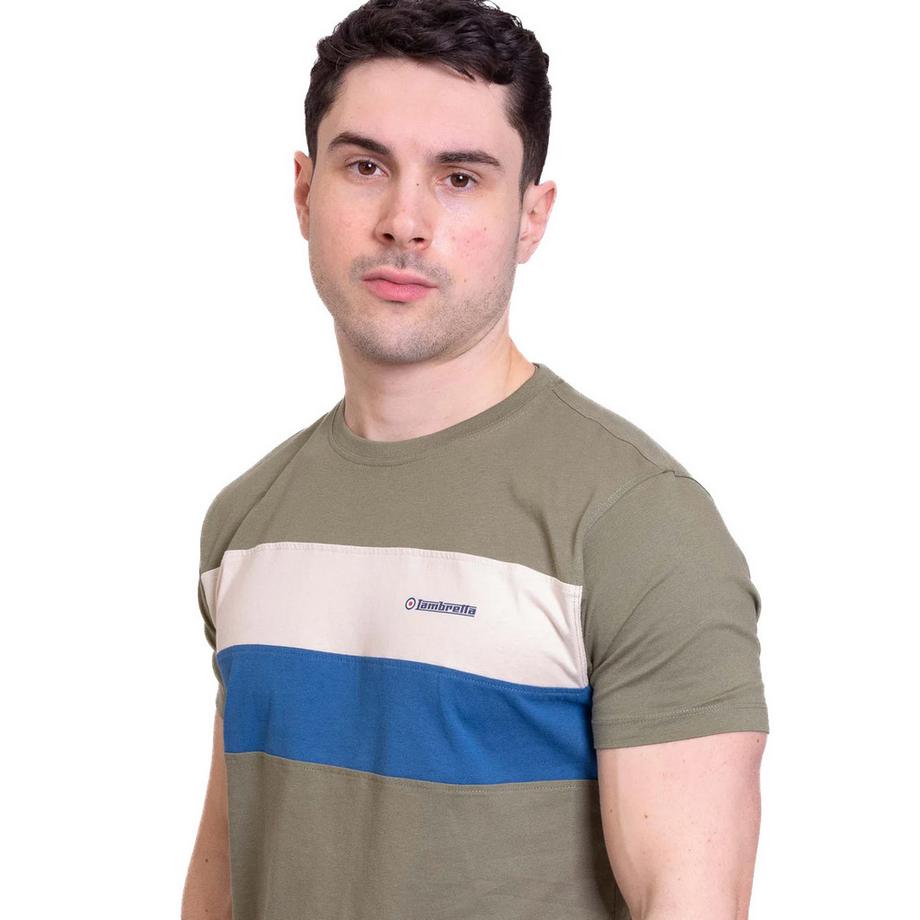 Lambretta Kurzärmeliges T-Shirt mit Kontrasteinsatz und Logo  