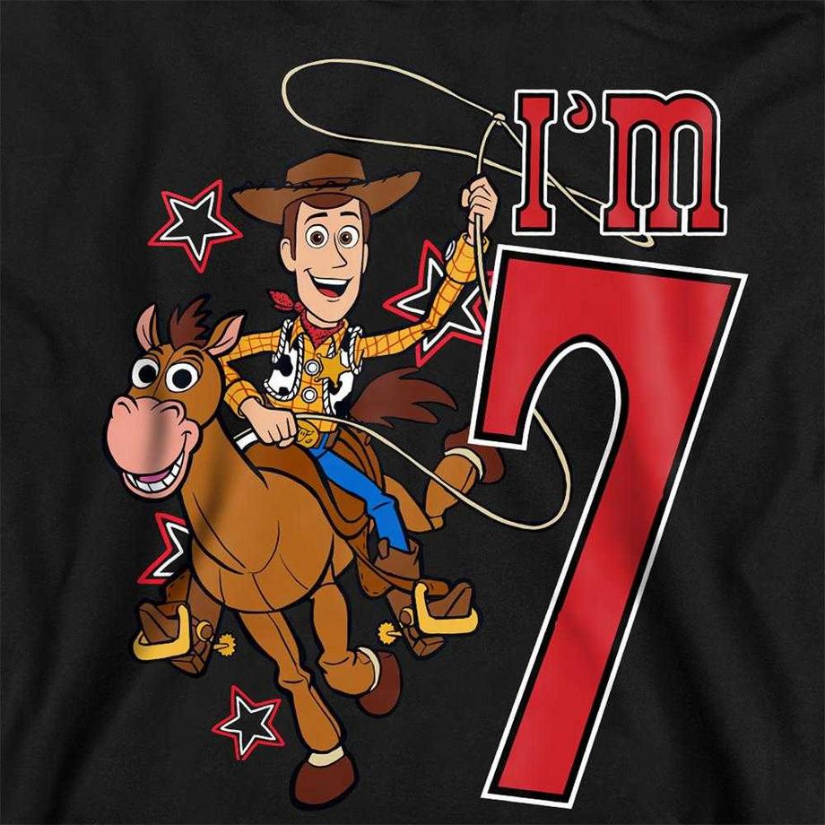Toy Story  I'm 7 Felpa Con Cappuccio Compleanno Legno 